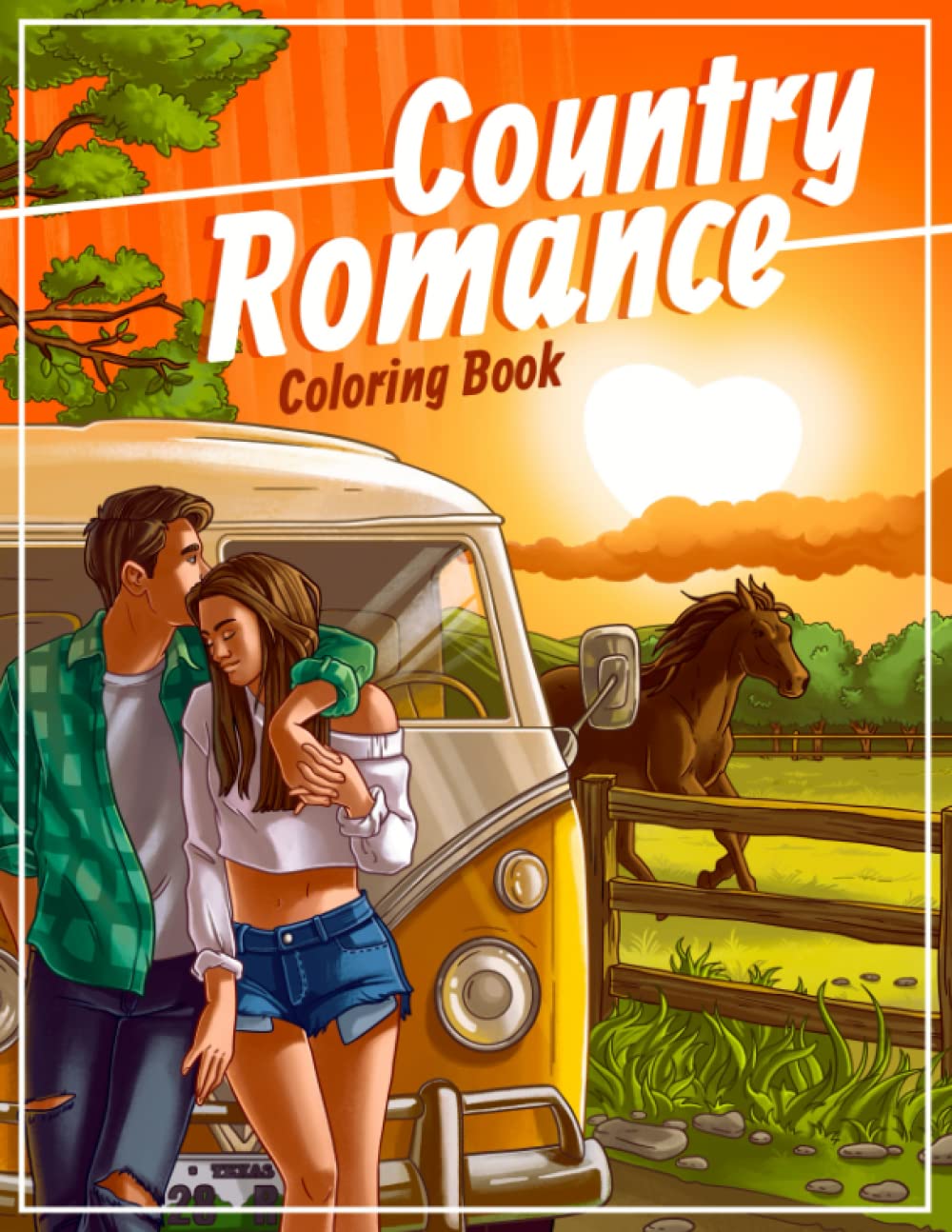 Country Romance Coloring Book: An Adult Coloring Book with Loving Couples and Romantic Scenes for Stress Relief and Relaxation Film, Art & Culture