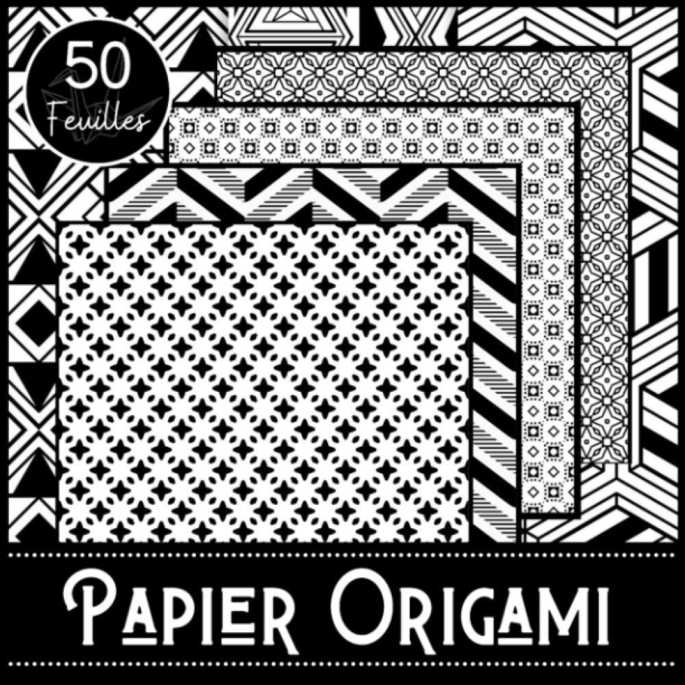 Papier Origami: Carnet de 50 feuilles format 21 cm x 21cm (5 modèles x 10 feuilles) - Papier de qualité 90g/m² - Enfants et adultes - Thème Géométrique book