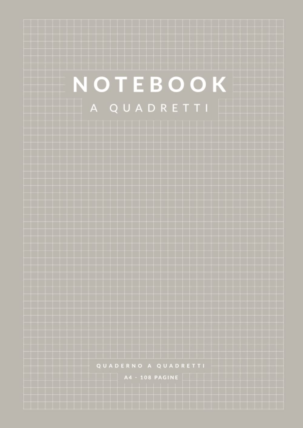 Notebook a Quadretti: 108 Pagine A4 a Quadretti 5 mm per Appunti, Matematica | Scuola Ufficio Tempo Libero | Grigio Arts & Music