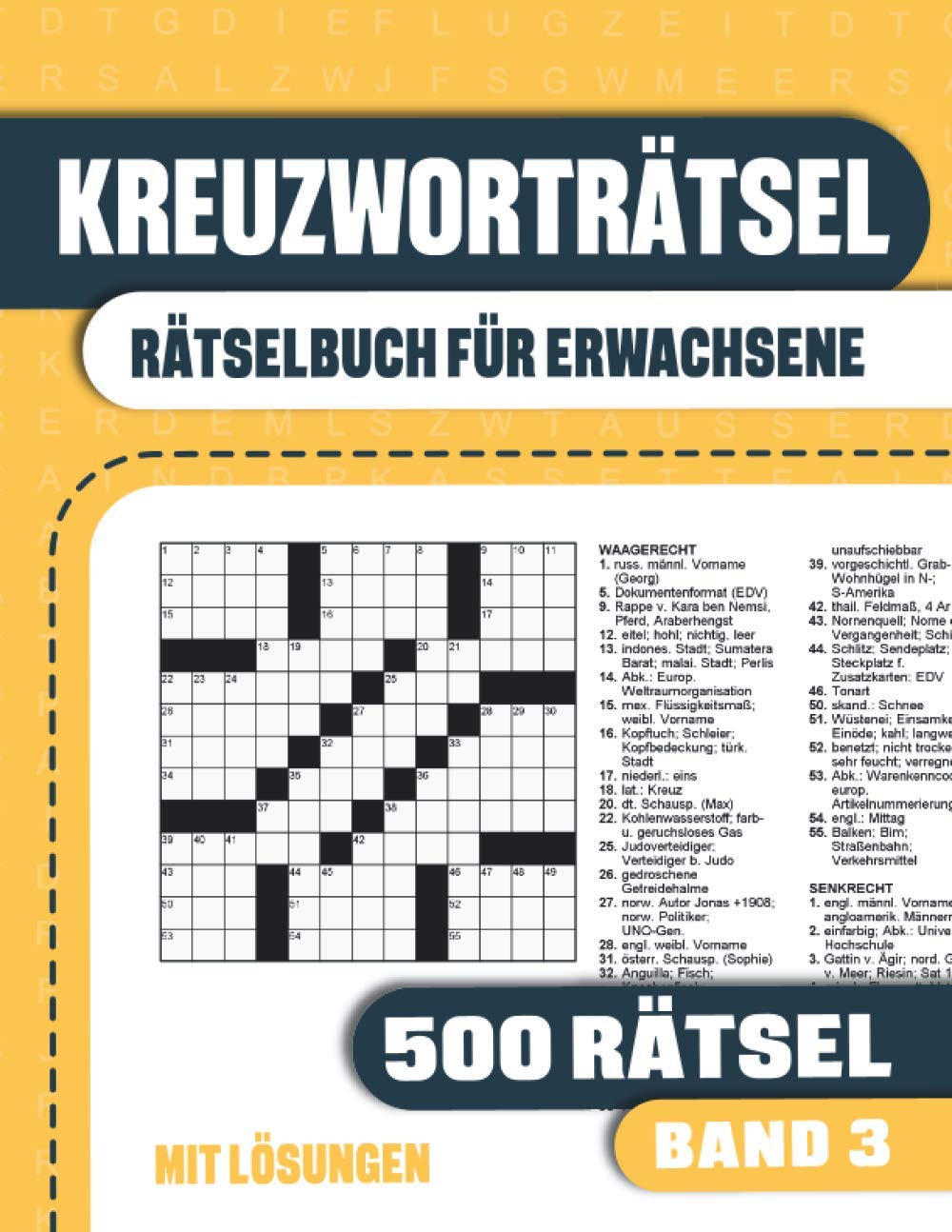 Kreuzworträtselbuch Erwachsene: Rätselbuch für Erwachsene und Senioren mit 500 Kreuzworträtseln und Lösungen - Band 3 (Rätselbücher für Erwachsene und Senioren mit 500 Kreuzworträtseln) Leisure & Fun