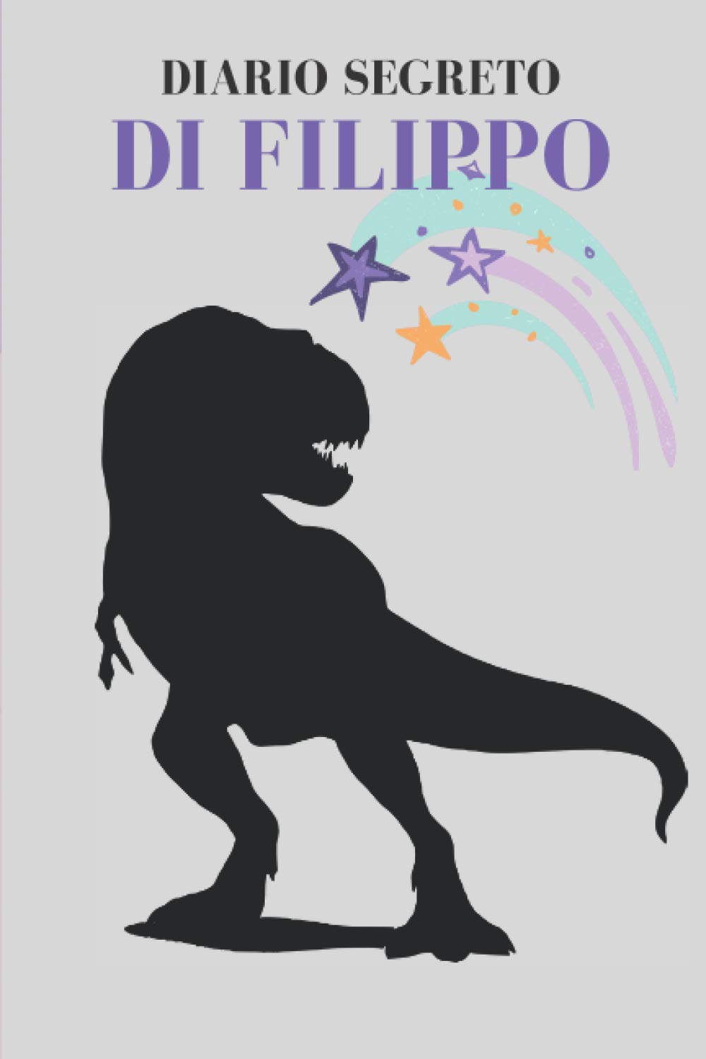 DIARIO SEGRETO DI FILIPPO: libro diario da completare ogni giorno|quaderno 100 pagine a righe|TEMA DINOSAURI|taccuino bambini adolescenti ... b/n|carta color crema|cop.lucida flex book