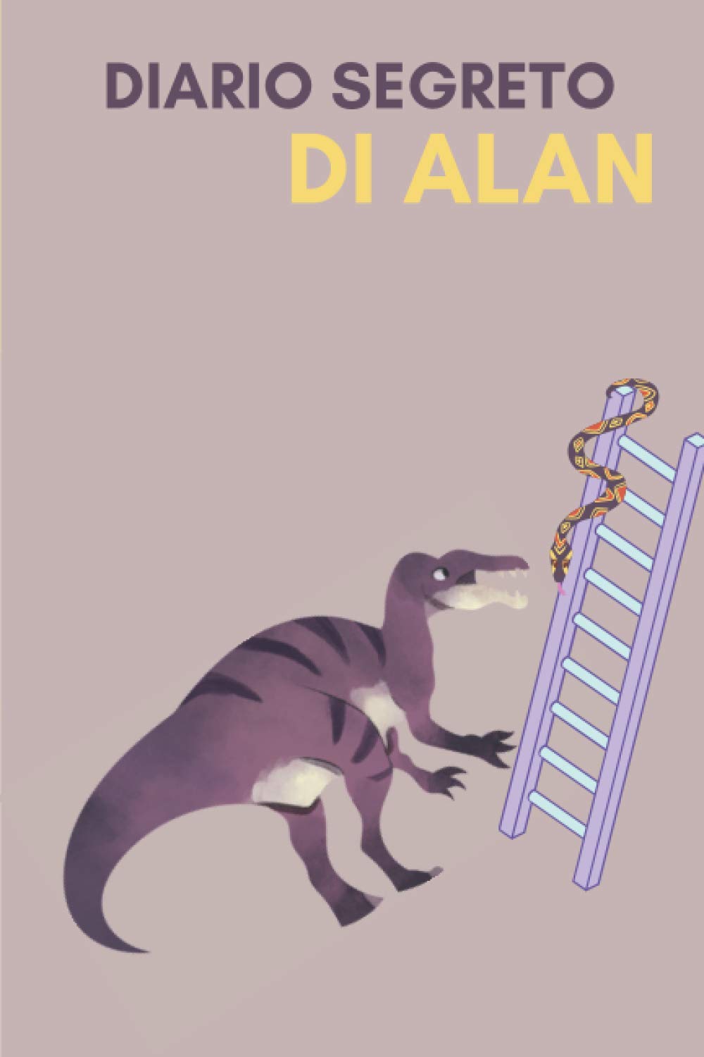 DIARIO SEGRETO DI ALAN: libro da completare ogni giorno|quaderno 100 pagine a righe|TEMA DINOSAURI|taccuino bambini adolescenti ... interno b/n|carta crema|cop.opaca flex book
