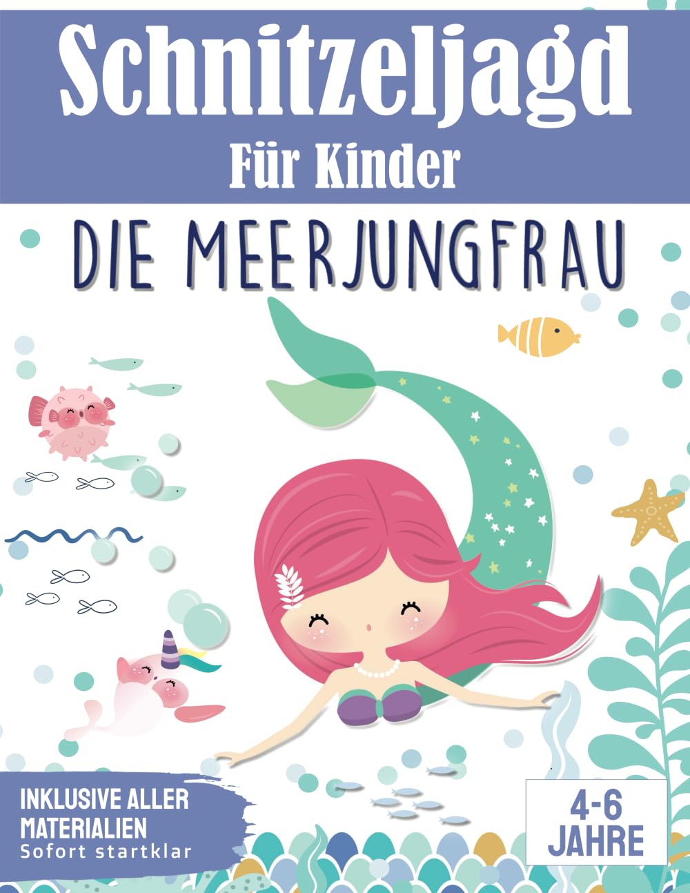 Schnitzeljagd für Kinder: Die Meerjungfrau - Das Abenteuer im Meer: Meerjungfrauen Schatzsuche Set | für 4-6 Jährige (Partyspiele zum Kindergeburtstag) Film, Art & Culture