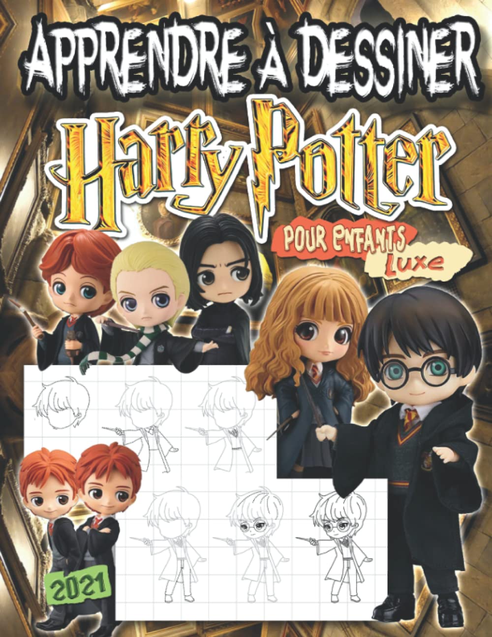 H́arry Ṕotter Apprendre à dessiner: Livre de Dessin de Jumbo H́arry Ṕotter Édition 2021-2022 dans le Style Chibi Pour Les Enfants Learning & Reference