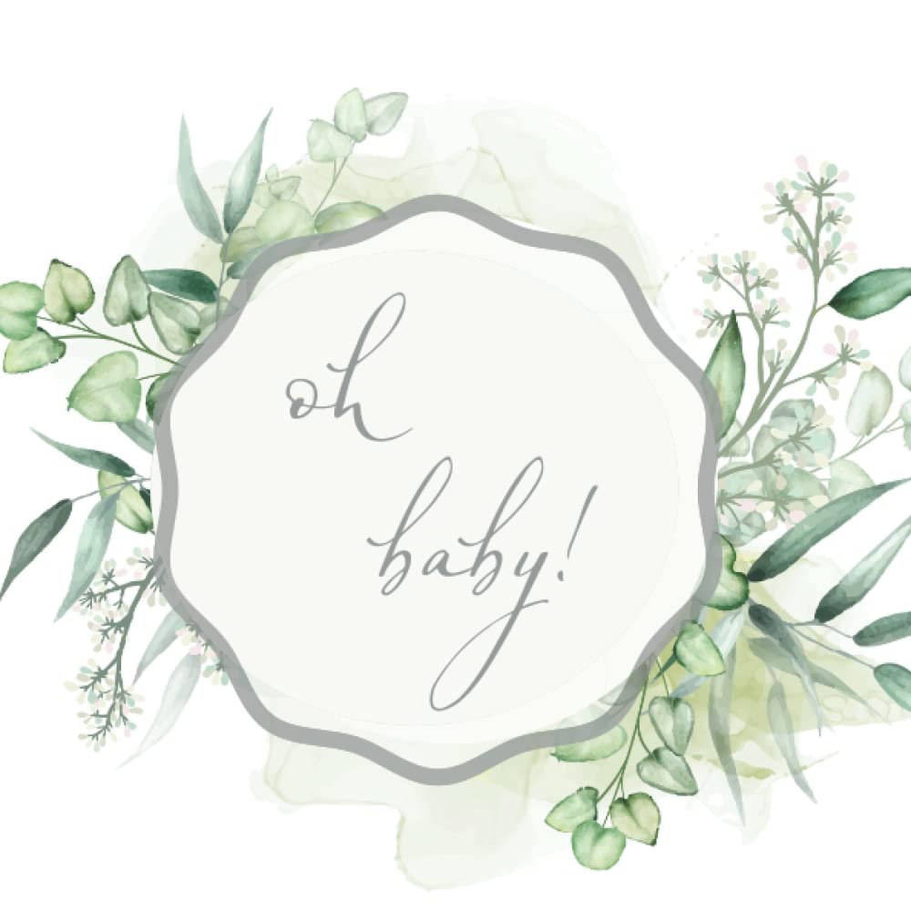 Oh Baby! Sage Green Baby Shower Guestbook: Memory Book for Boy or Girl with Guest Sign-In book