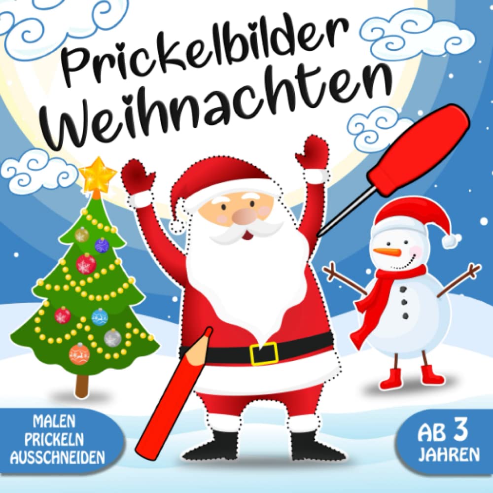 Prickelbilder Weihnachten: 50 Weihnachten Bilder - Prickelset Kinder ab 3 - Weihnachten Basteln, Malen, Prickeln und Ausschneiden - Prickelblock für ... Weihnachten Bastelbuch für Kinder ab 3 Jahren Study Guides