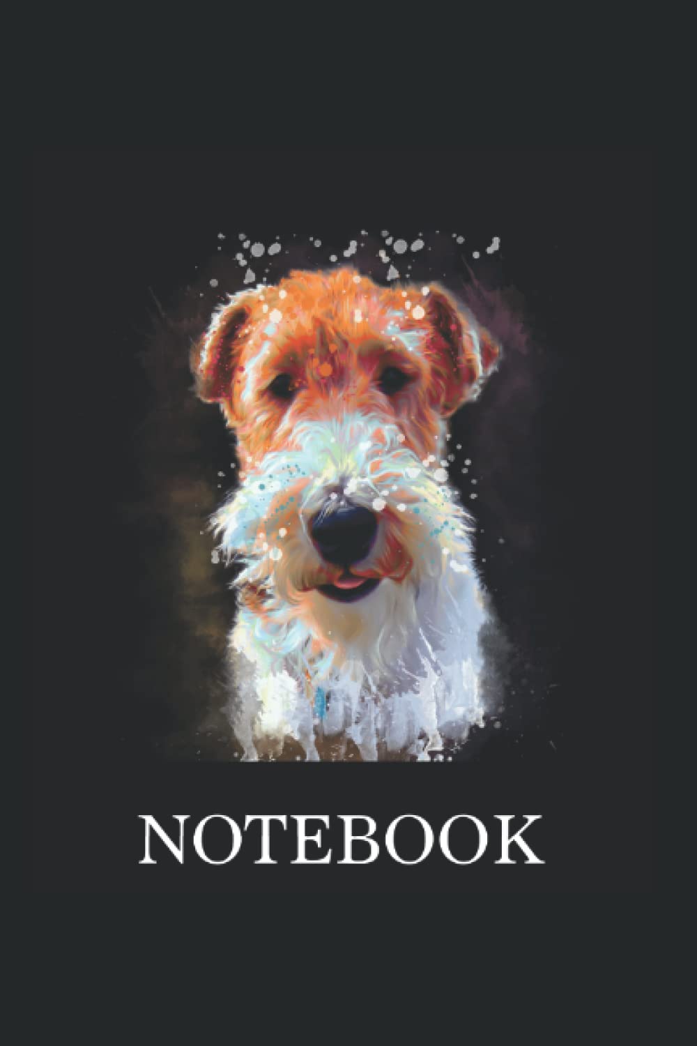Notebook: Carnet de notes ligné Journal intime Idée cadeau Carnet de notes Fox Terrier à poil dur Cadeau Pattes de chien book