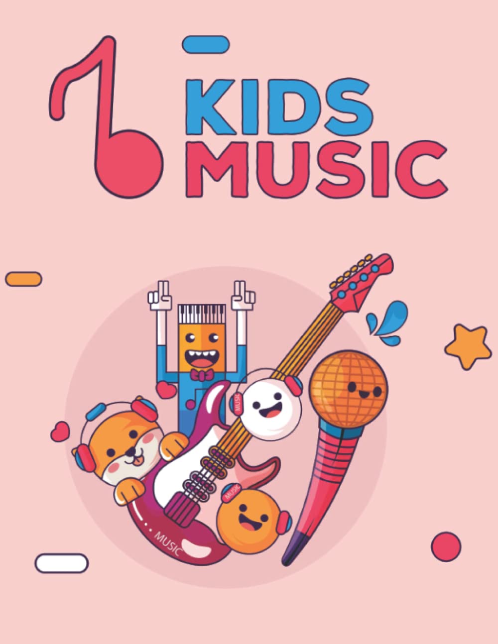 kids music :notebook :in colors that the eyes love. With animations that attract our children's attention to love more music and writing too. perfect ... own songs!: 8.5" x 11"inch.12 Staves per Page Arts & Music