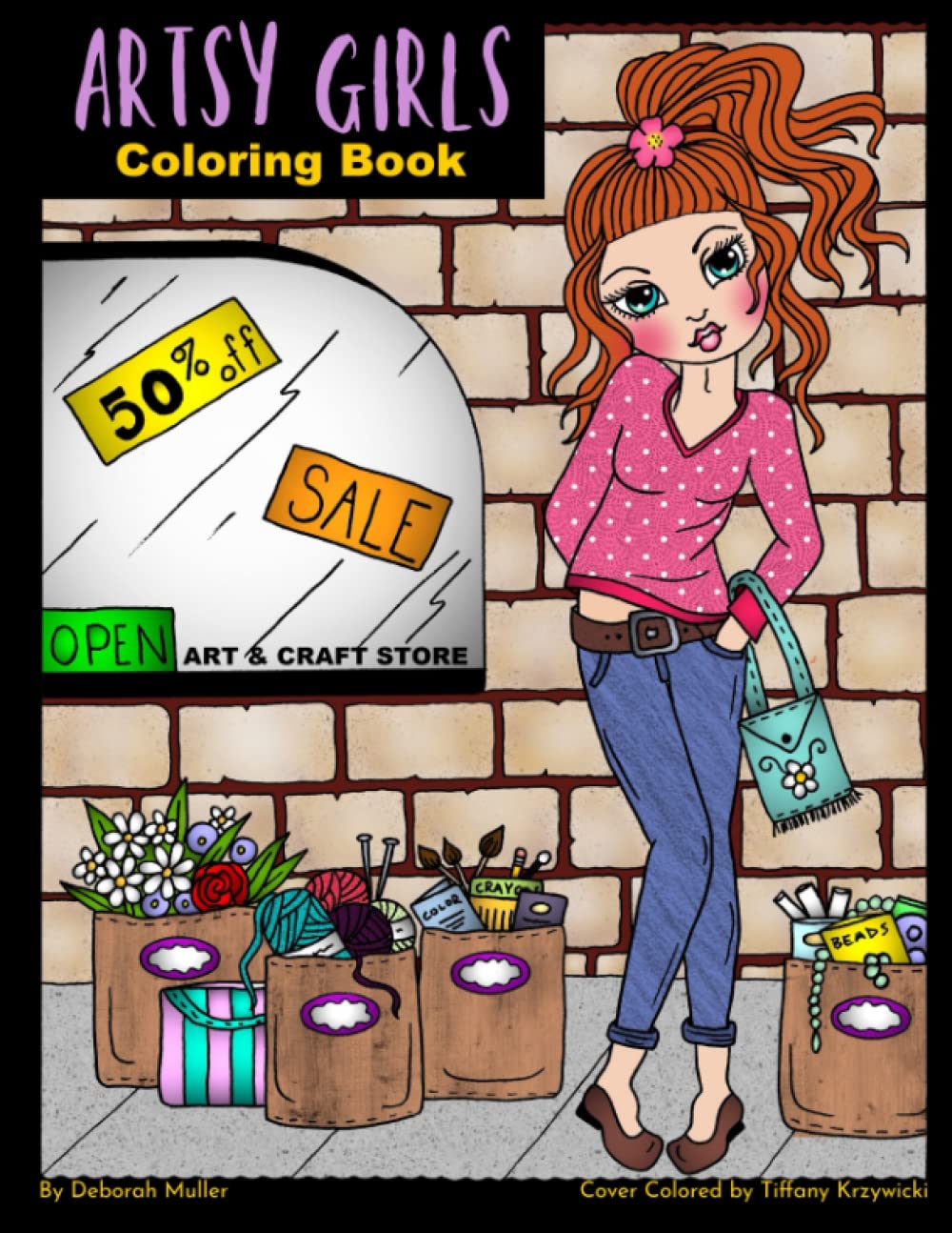 Artsy Girls: An adult coloring book by artist Deborah Muller. Unlock your creativity and relax with over 30 pages of coloring fun. Hobbies & Crafts