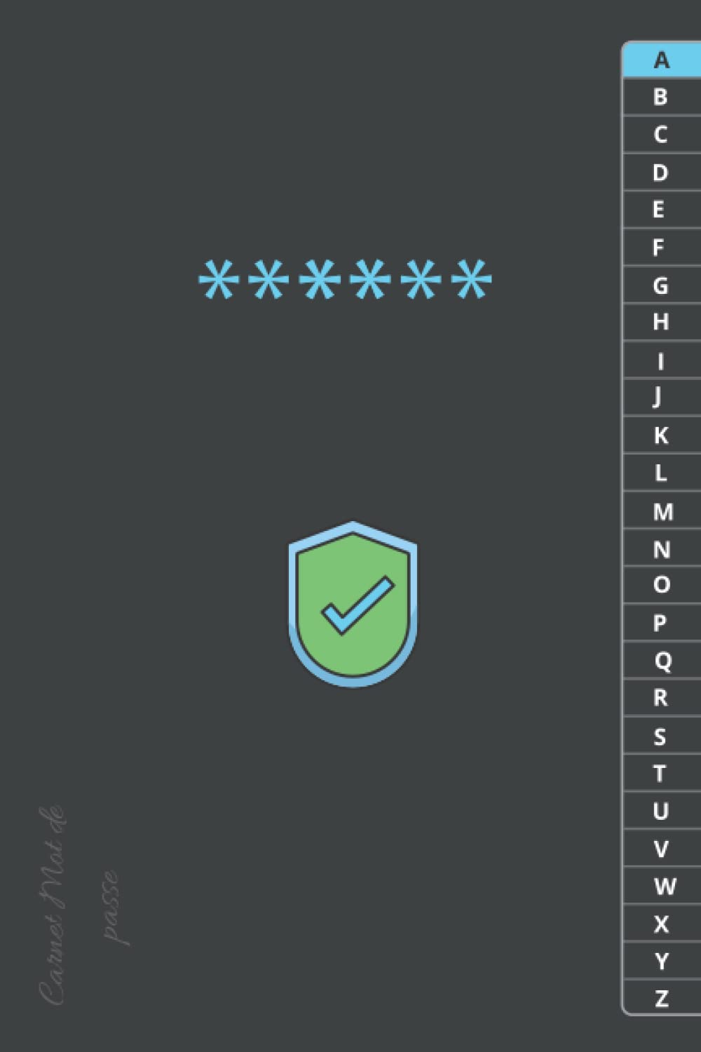 Carnet mot de passe: Carnet de mots de passe alphabétique avec graphique, tableau de résistance, pages : clés d’activations logiciels, carte sim, carte bancaire, WiFi, cryptomonnaies book