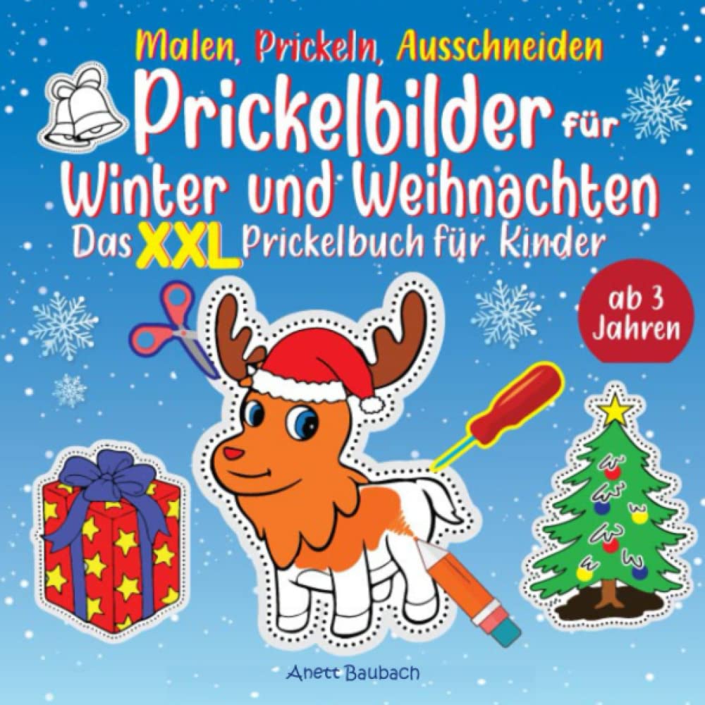 Malen, Prickeln, Ausschneiden! Prickelbilder für Winter und Weihnachten - Das XXL-Prickelbuch für Kinder ab 3 Jahren Manga