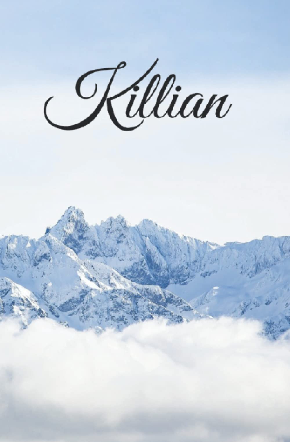 Killian: Carnet de notes - 100 pages - encadré ligné - personnalisé avec le prénom - format 13cm X 20cm - bleu montagne neige book