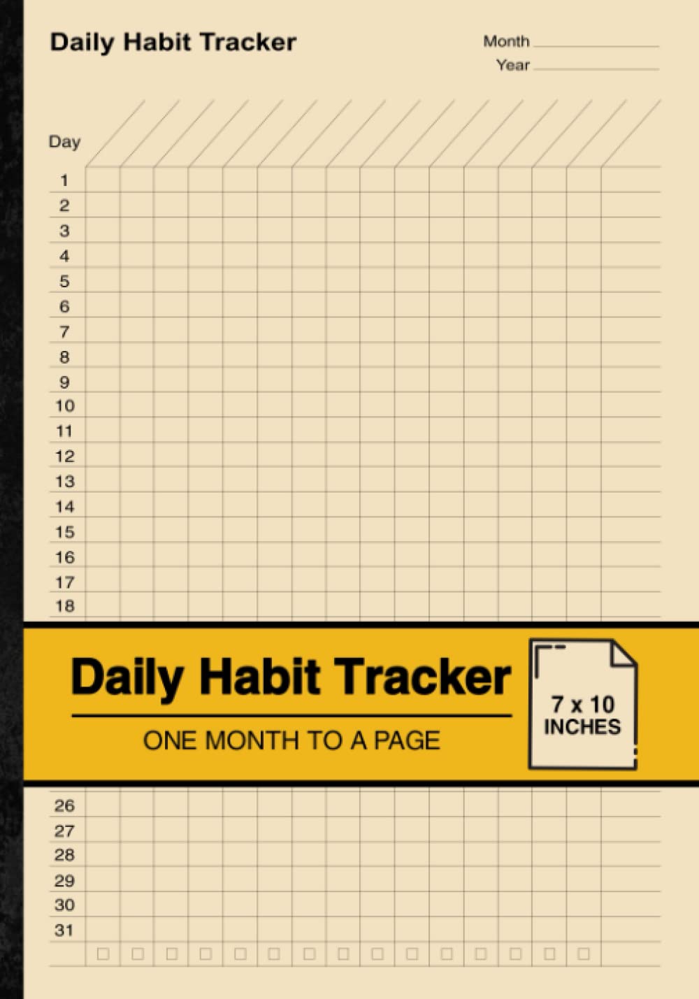 Daily Habit Tracker: Habit Tracking Notebook | One Month to a Page | Medium Business, Finance & Career
