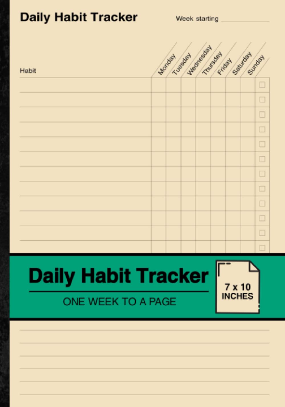 Daily Habit Tracker: Habit Tracking Notebook | One Week to a Page | Medium Lifestyle