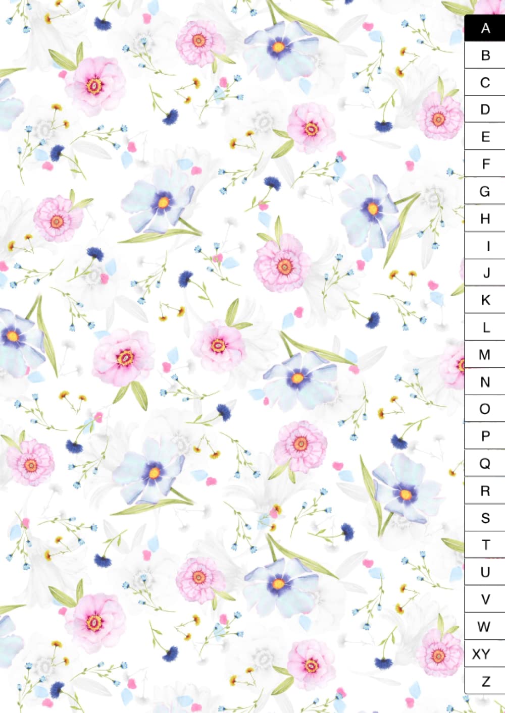 Passwort Buch "Blumen" A4 mit Register A-Z: Florales Cover Computer Science