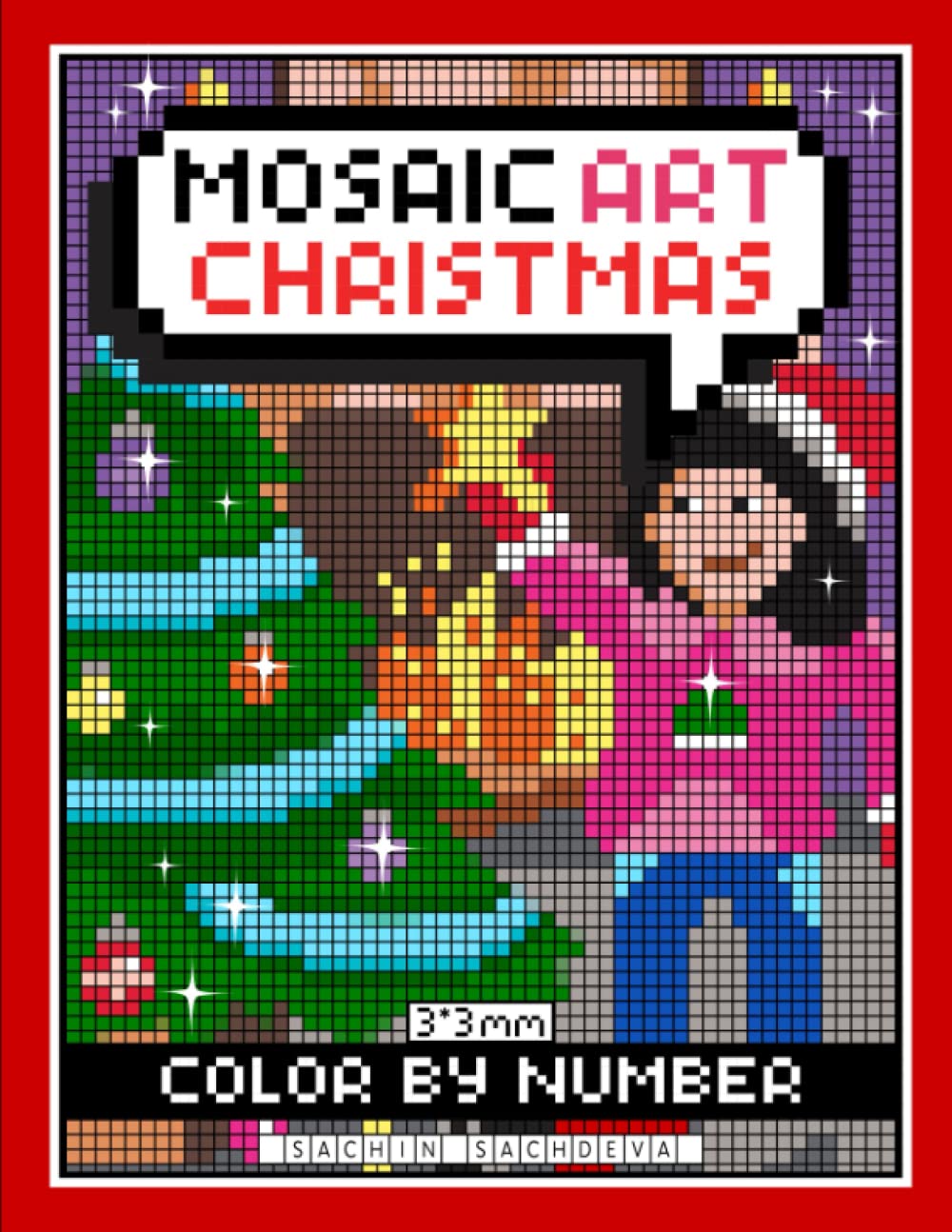 Mosaic Art Color By Number: Christmas Coloring Book for Adults Relaxation and Stress Relief with 3*3 mm sections Hobbies & Crafts