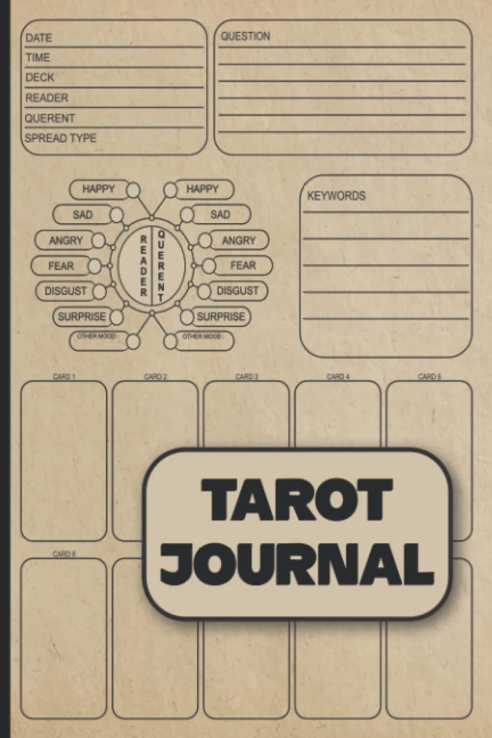 Tarot Journal: Tarot Tracker Notebook | Daily Writing & Reading up to 10 Cards from Deck Religion & Esotericism