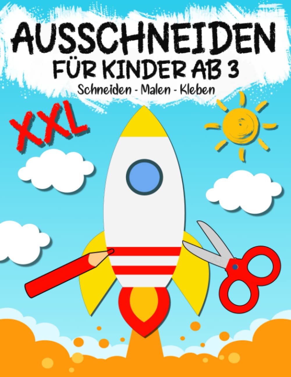 Ausschneiden für kinder ab 3: Das XXL Bastelbuch Schneiden, Kleben, Malen und Basteln! - Schneiden lernen mit dem Scherenführerschein - Ausschneidebuch für Mädchen und Jungen Film, Art & Culture