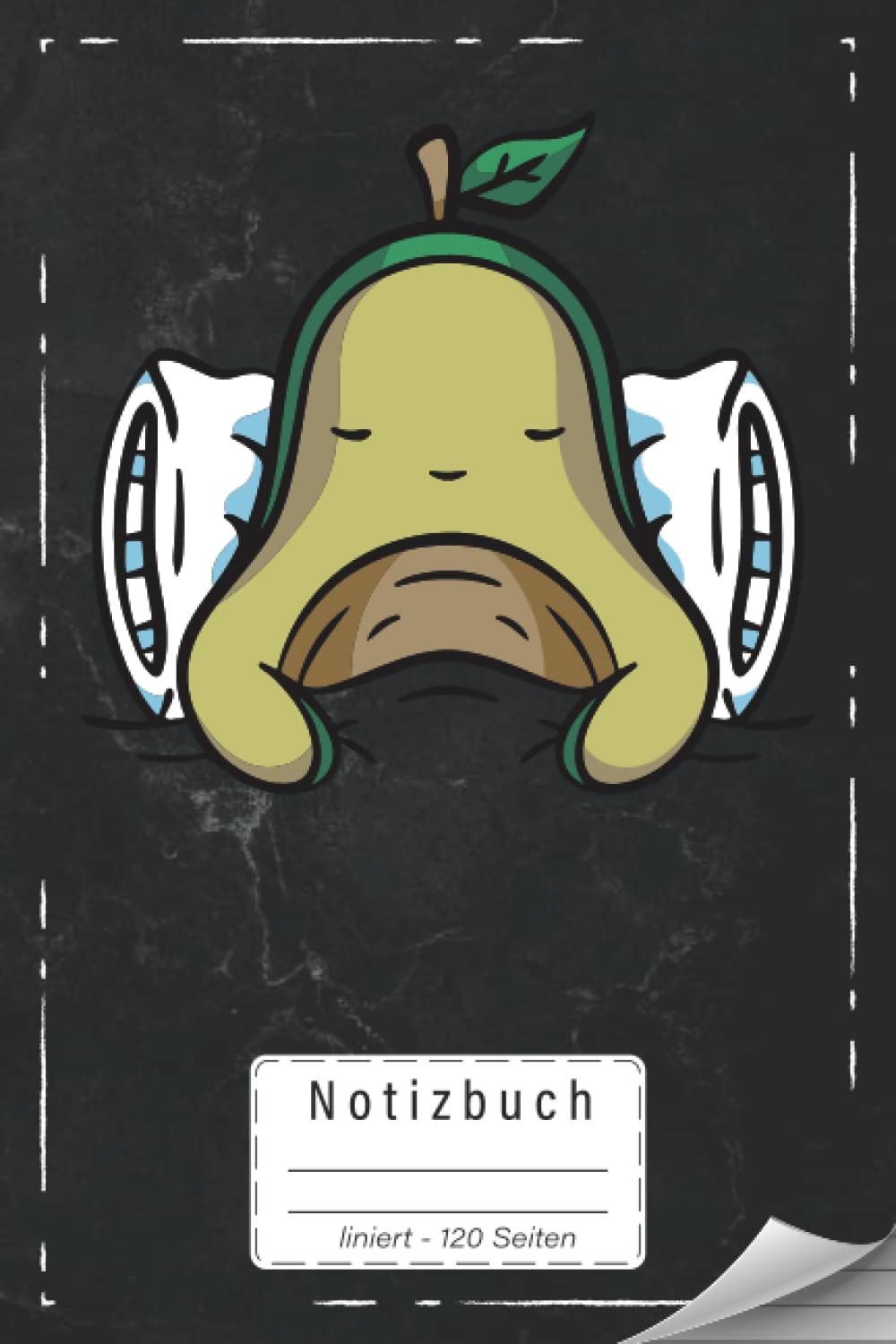Avocado Notizbuch liniert: handlich, A5 (6x9 Zoll), 120 Seiten mit Seitenzahlen und Inhaltsverzeichnis | Schlafen Geschenk Avocado Süß Knuffig Obst Fitness Gesund Ernährung Training lustig book