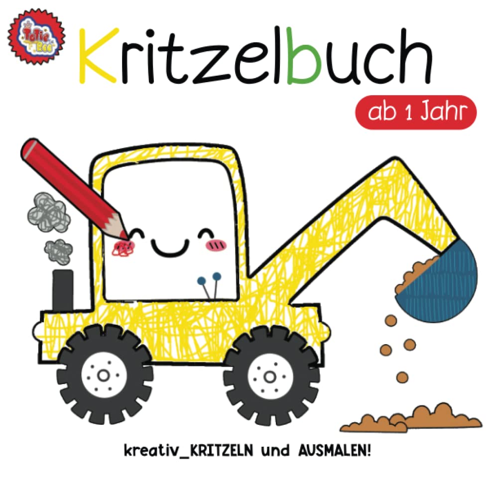 Kritzelbuch ab 1 Jahr: Mein erstes kritzelmalbuch mit tollen Motiven wie Bagger, Rakete, Flugzeuge und andere Autos für den Kindergarten. Education & Training