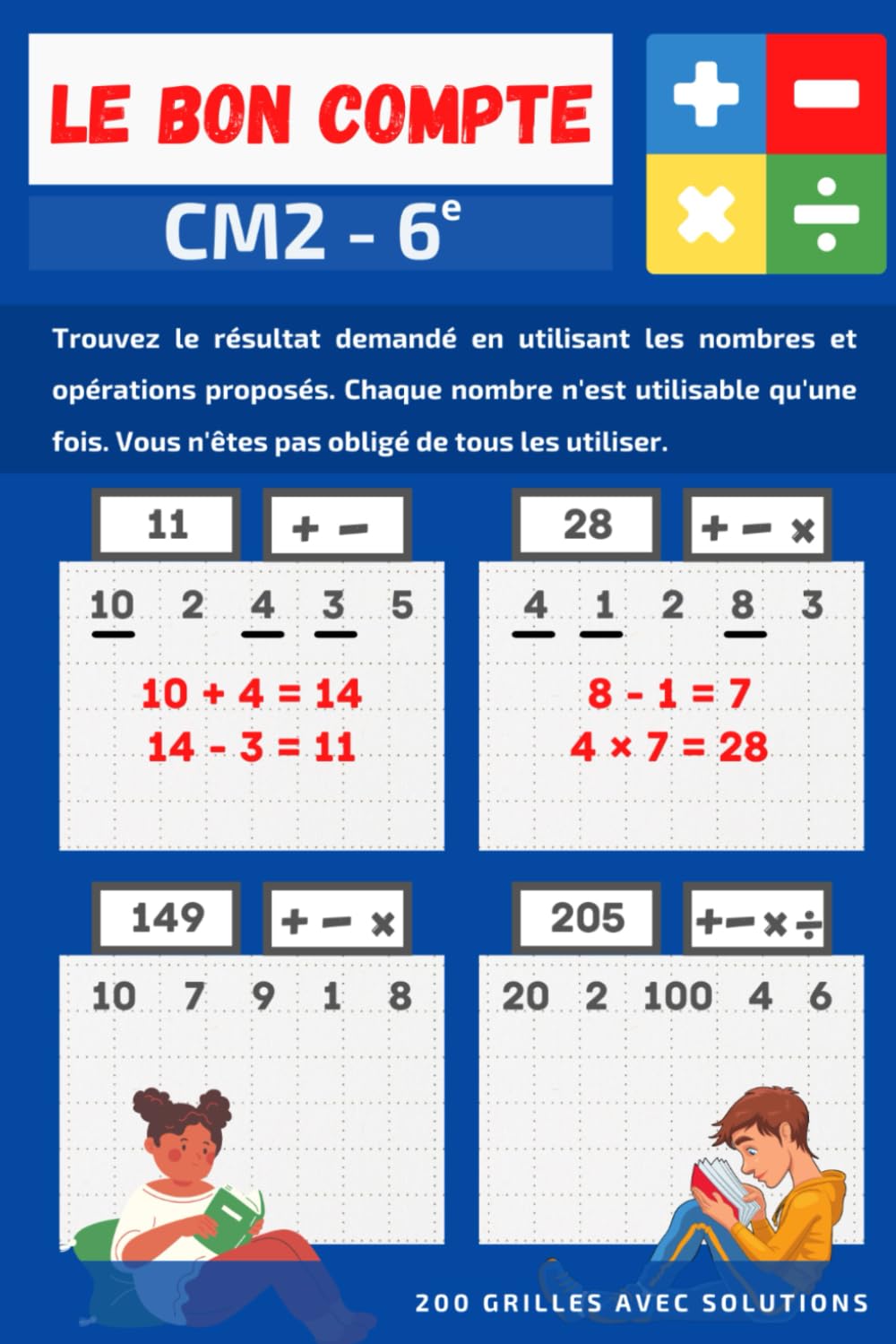 Le bon compte: Jeu de calcul mental | Addition | Soustraction | Multiplication | Division | Niveau très facile à difficile book