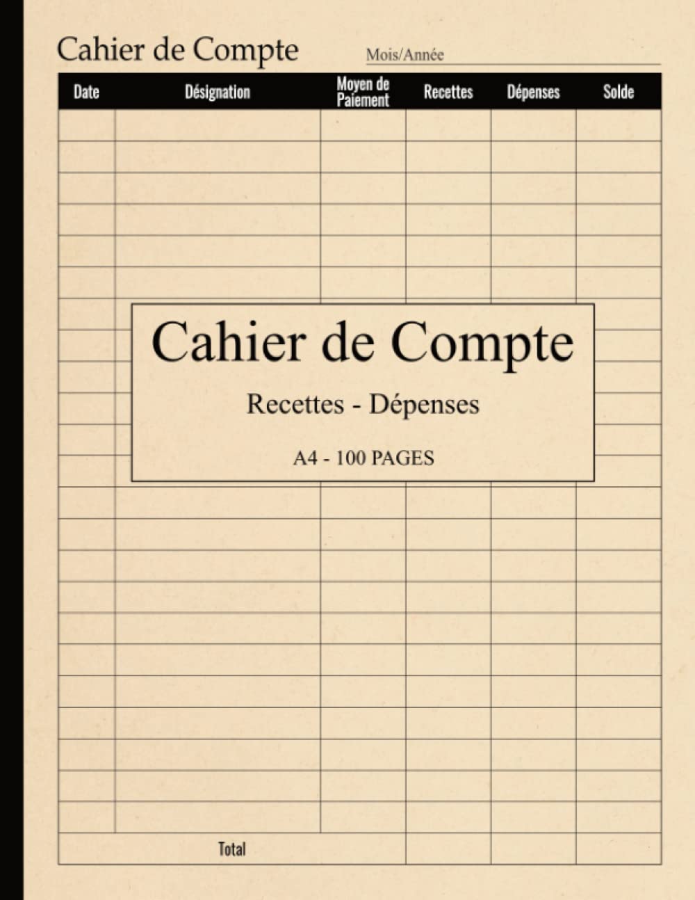Cahier de Compte: Recettes-Dépenses,Indispensable pour les Particuliers AutoEntrepreneurs et Micro entreprise,100 Pages Numérotées,DIN A4 Business, Finance & Career