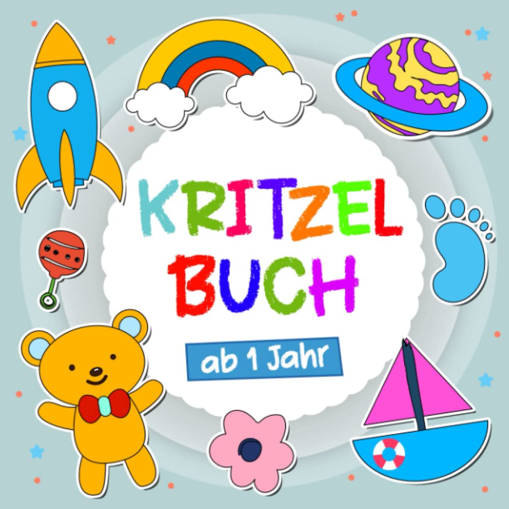 Kritzelbuch ab 1 Jahr: Mein Erstes Malbuch für Kleinkinder ab 1 Jahr - Malbuch ab 1 Jahr mit 50 großen Motiven zum Ausmalen - Ausmalbuch ab 1 Jahr für Jungen und Mädchen Study Guides