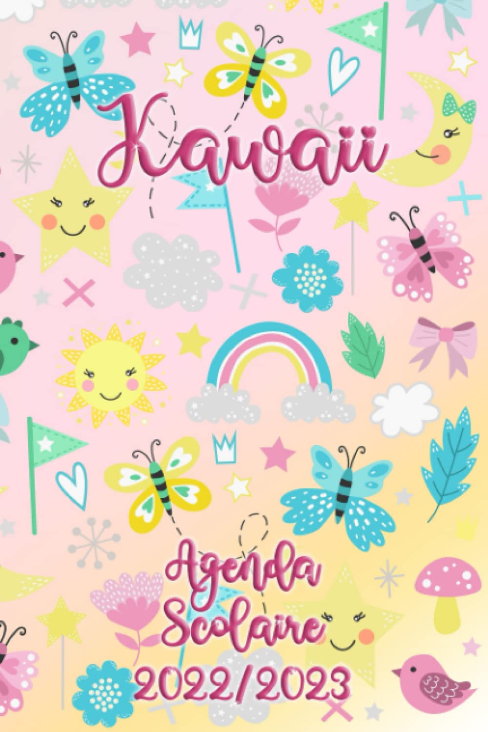Agenda scolaire 2022-2023 Kawaii: Fourniture scolaire kawaii pour filles - 2 jours par page - Année scolaire 2022/2023 - Collège, lycée, étudiant, CM2 - Anime - Kawaï - Fille book