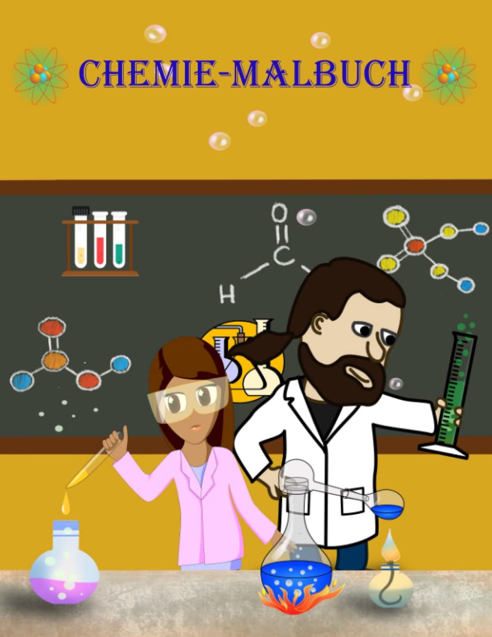 Chemie-Malbuch: Lerne und habe Spaß beim Ausmalen von Chemie-Werkzeugen, Periodensystem, Chemielabor-Flaschen und mehr!!! Non-fiction