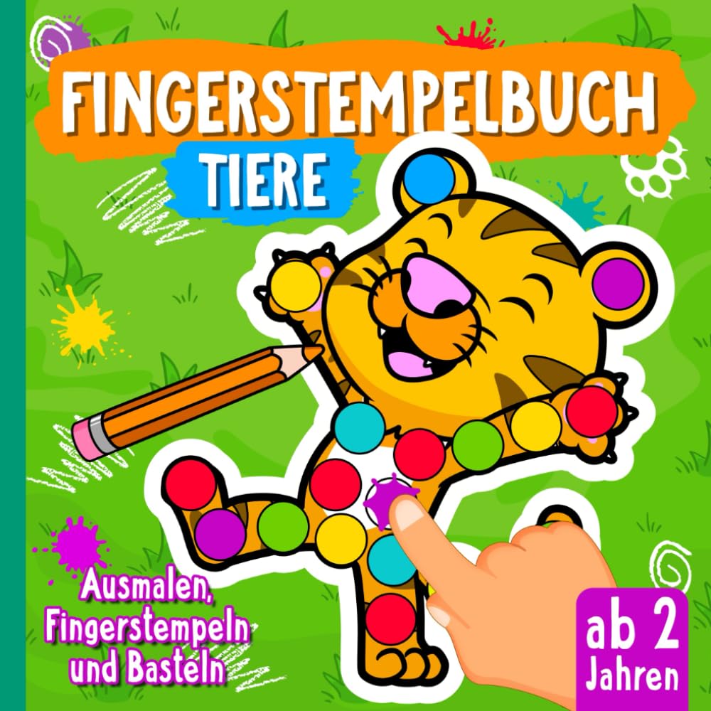 Fingerstempelbuch ab 2 Jahren: 50 tierisch tolle Motive zum Fingerstempeln, Malen und Basteln - Fingerfarben Stempelbuch für Mädchen und Jungen mit ... Fingerstempel Buch und Bastelbuch für Kinder Hobbies & Crafts