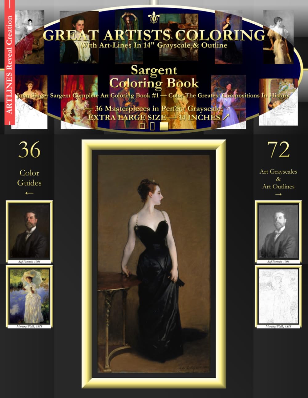 Sargent Coloring Book: John Singer Sargent Complete Art Coloring Book #1 - Color The Greatest Compositions In History Hobbies & Crafts