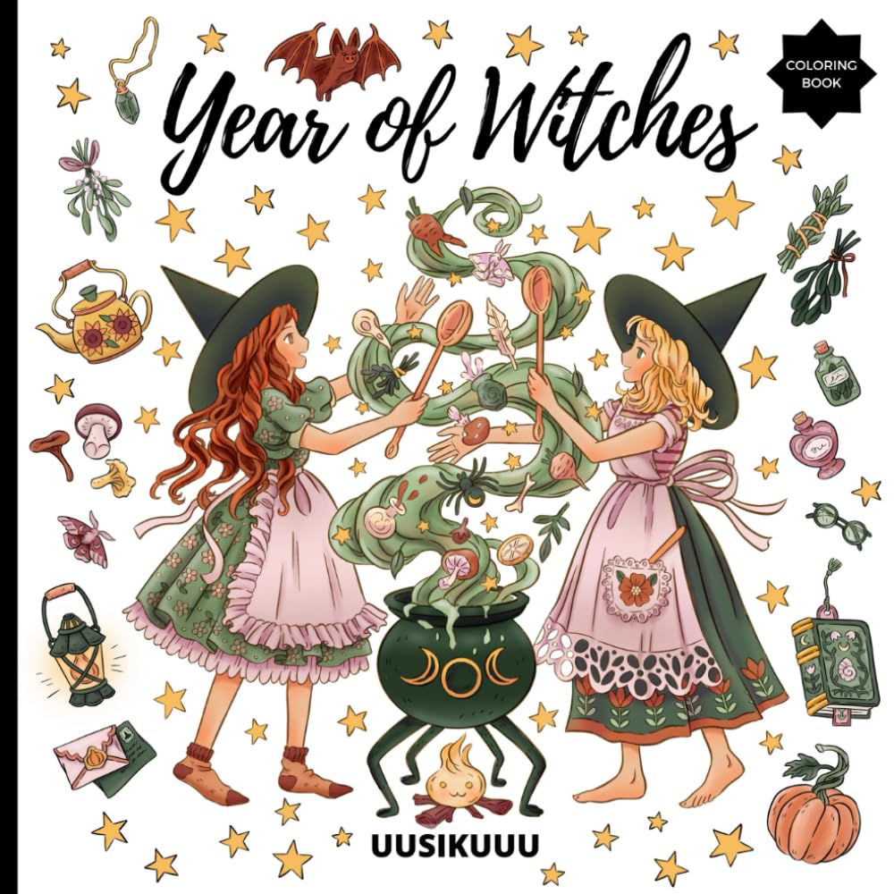 Year of Witches: Witch Coloring Book for Adults (Witches Coloring Books) Manga