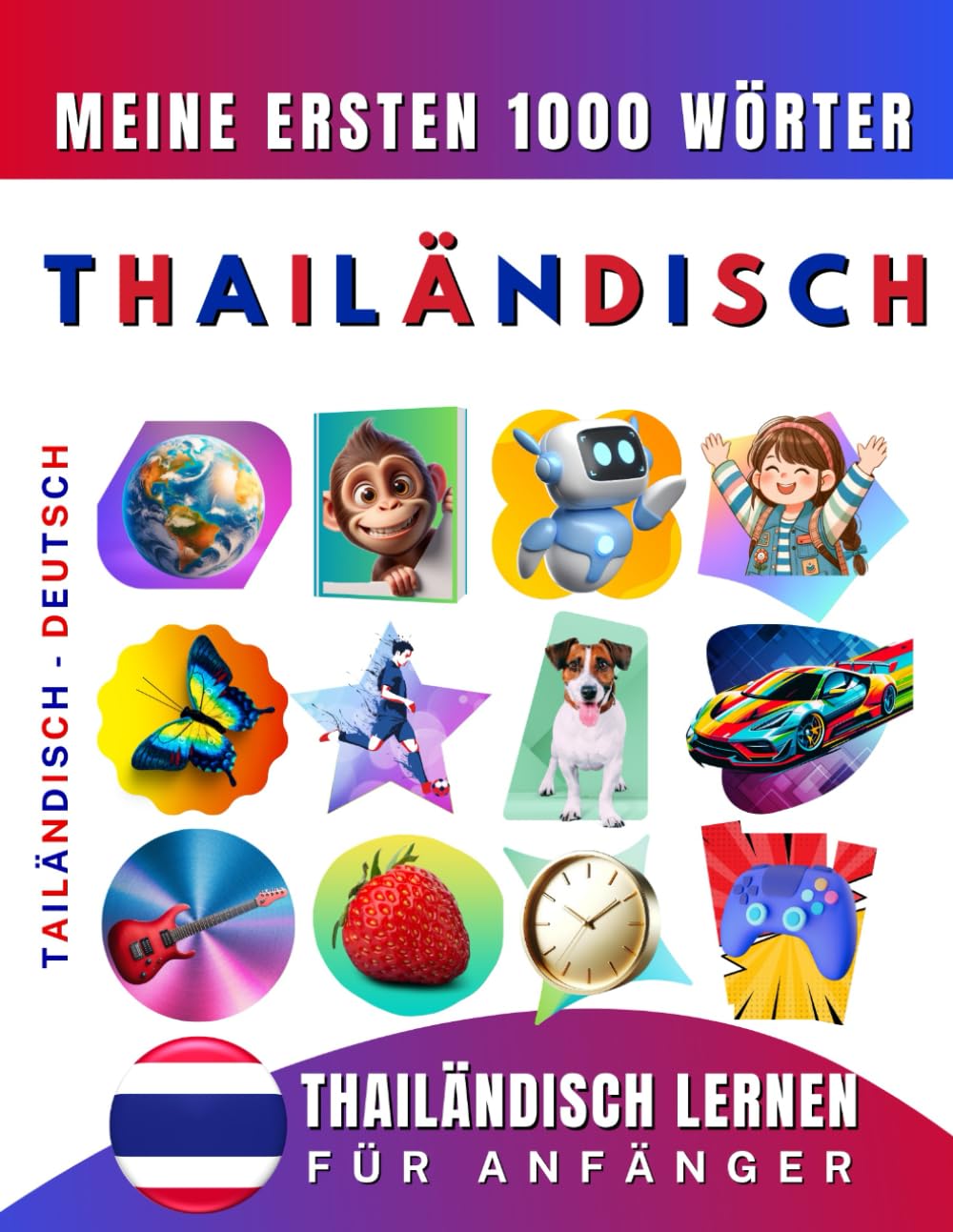 Thailändisch lernen für Anfänger, meine ersten 1000 Wörter: Zweisprachiges Thailändisch-Deutsch-Lernbuch für Kinder und Erwachsene Foreign Languages ​​& Dictionaries