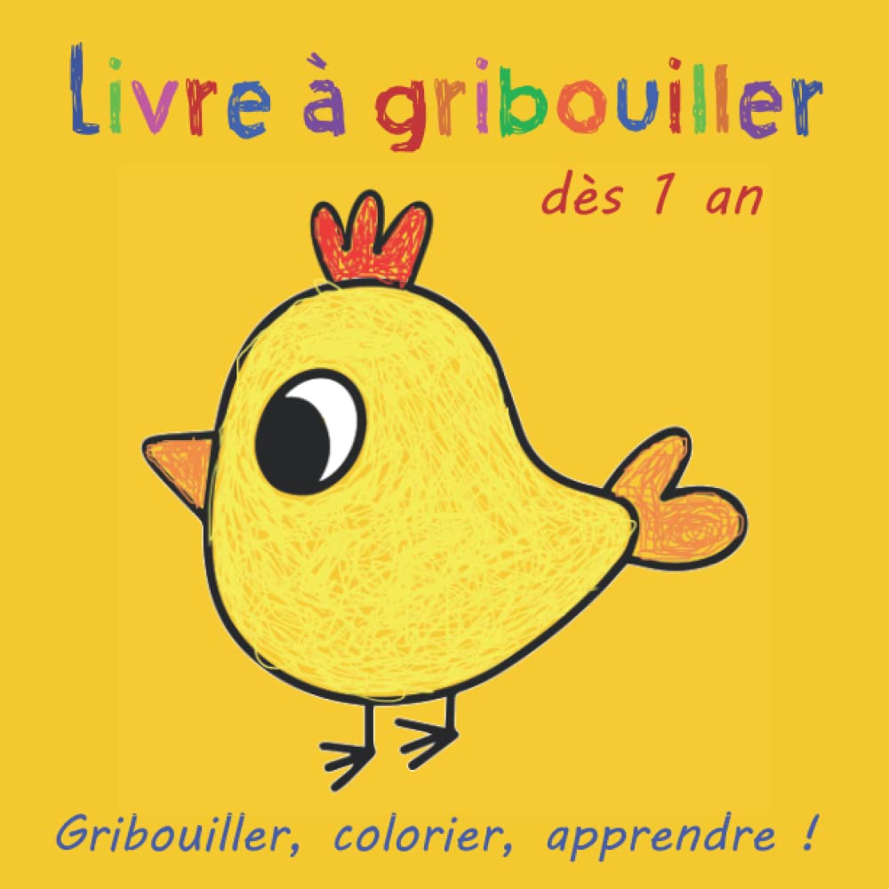 Livre à gribouiller dès 1 an: Premier livre de coloriage avec 50 motifs simples à gribouiller, à colorier, à apprendre et à reconnaître des objets et des animaux Film, Art & Culture