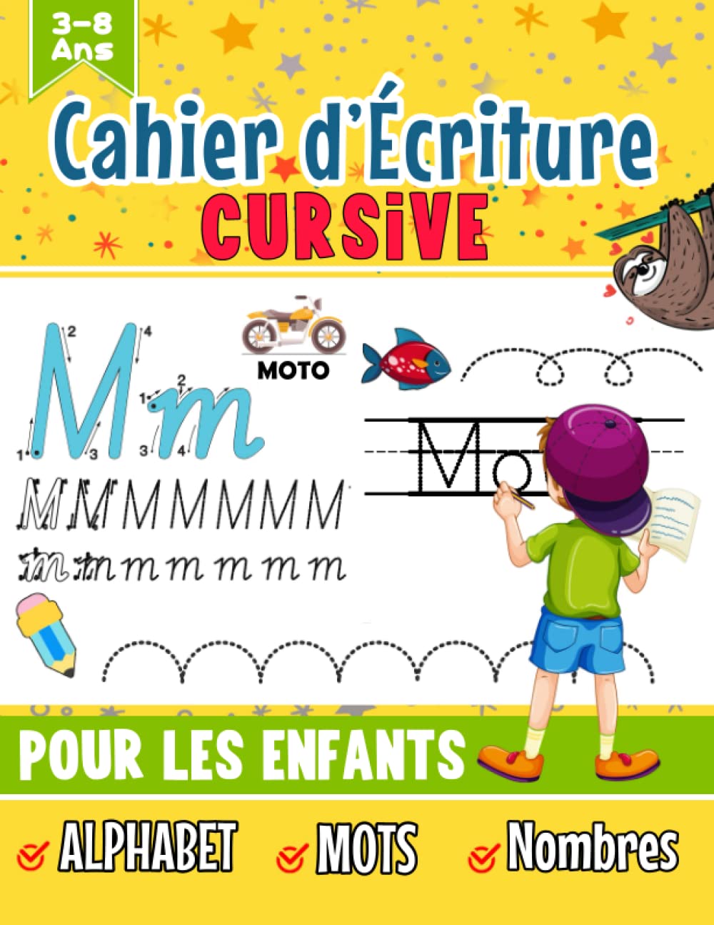 Cahier d’écriture cursive: Apprendre à écrire les lettres de l'alphabet majuscules et minuscules en attaché| maternelles et CP 120 page book