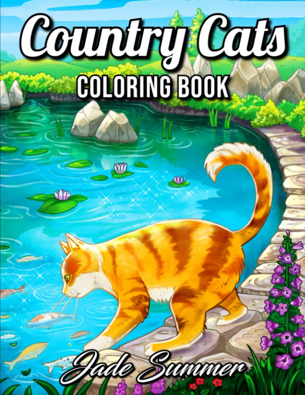 Country Cats Coloring Book: For Adults with Adorable Cats and Relaxing Nature Scenes (Country Coloring Books) Hobbies & Crafts