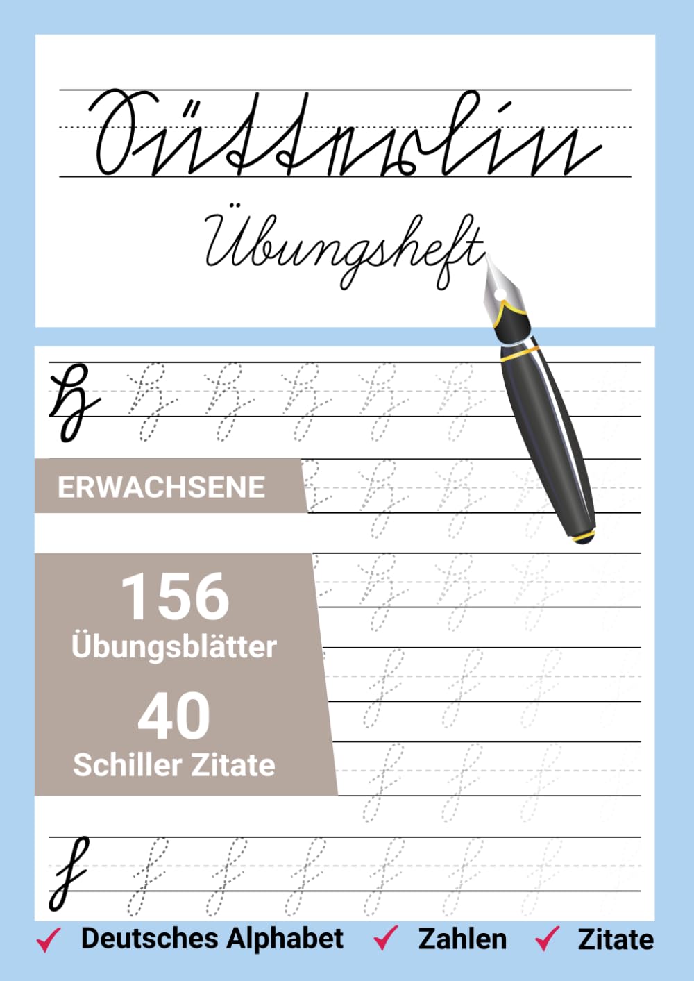 Sütterlin Übungsheft: Der Schreib und Lesekurs für altdeutsche Schrift mit Friedrich Schiller Zitate zum nachschreiben. Film, Art & Culture