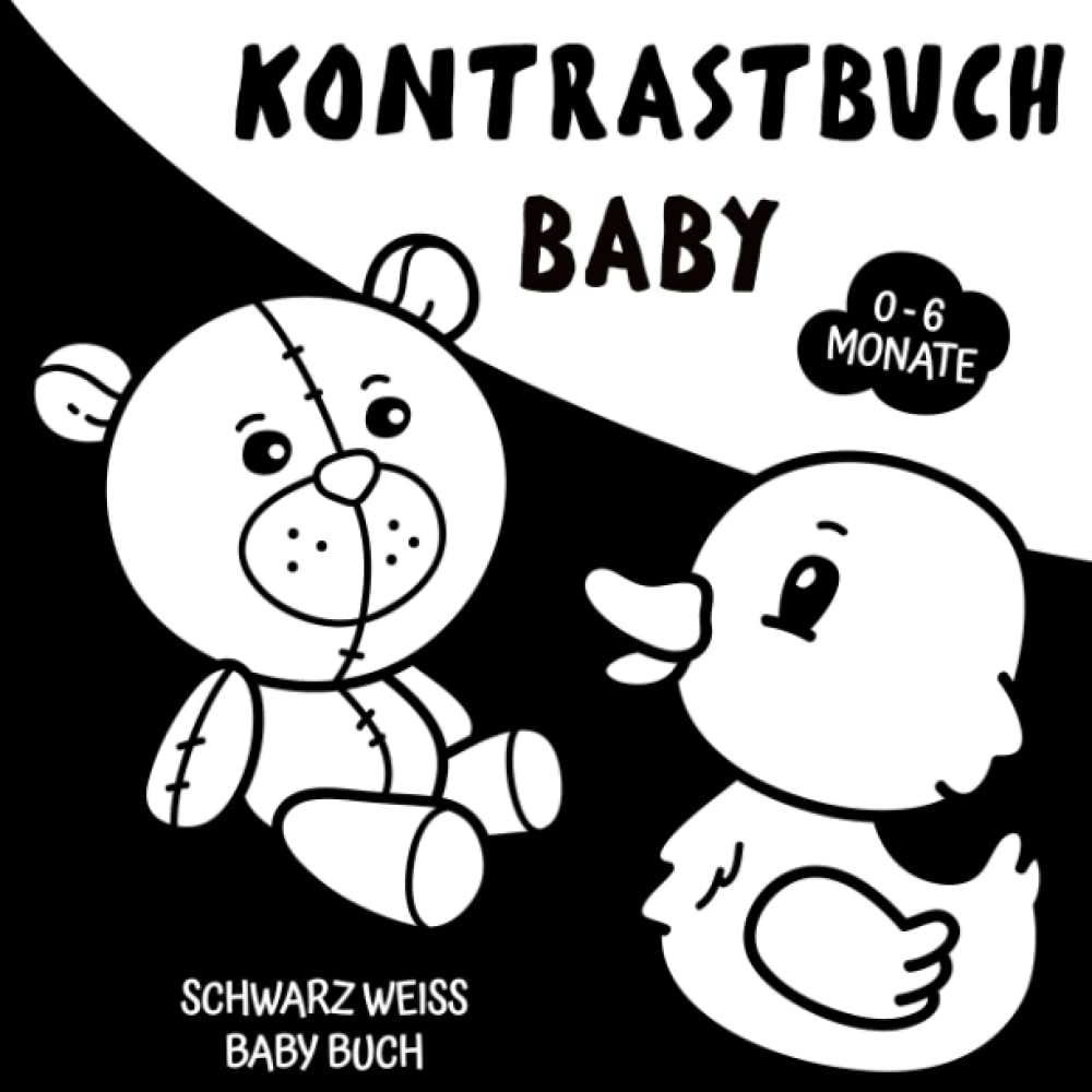 Kontrastbuch Baby: Schwarz Weiß Baby Buch 0 - 6 Monate: Schwarz Weiß Bilder zur visuellen Stimulation für Neugeborene | Babygeschenke zur Geburt Junge und Mädchen Parents & Children