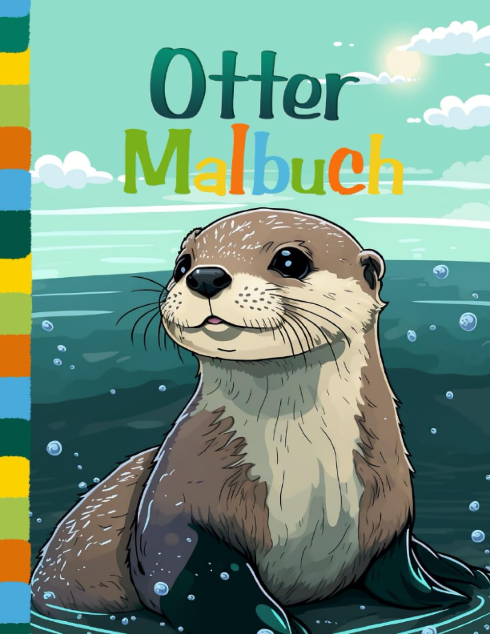 Otter-Malbuch: Meeresbewohner Tiere Für Erwachsene, für Otter-Liebhaber, Unterwasserfluss in Nationalparks zur Entspannung Manga