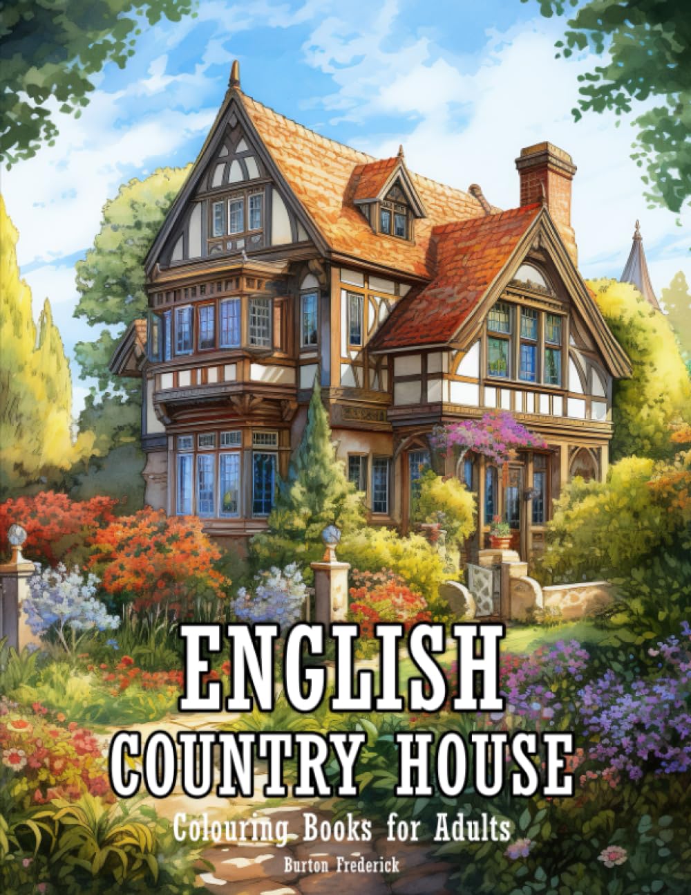 English Country House: Colouring Books for Adults Relaxation with Beautiful Scenery, Charming Cottage, Peaceful Home, and Much More Home & Household