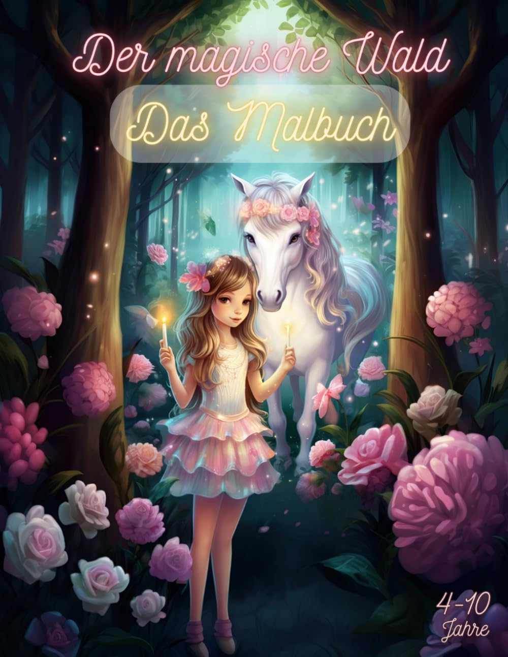 Der magische Wald - Das Malbuch: Eine Fantasie-Reise mit Einhörnern, Blumen, Prinzessinnen, Pferden, Feen, Kinder 4-10 Jahre, 60 Ausmalbilder Non-fiction