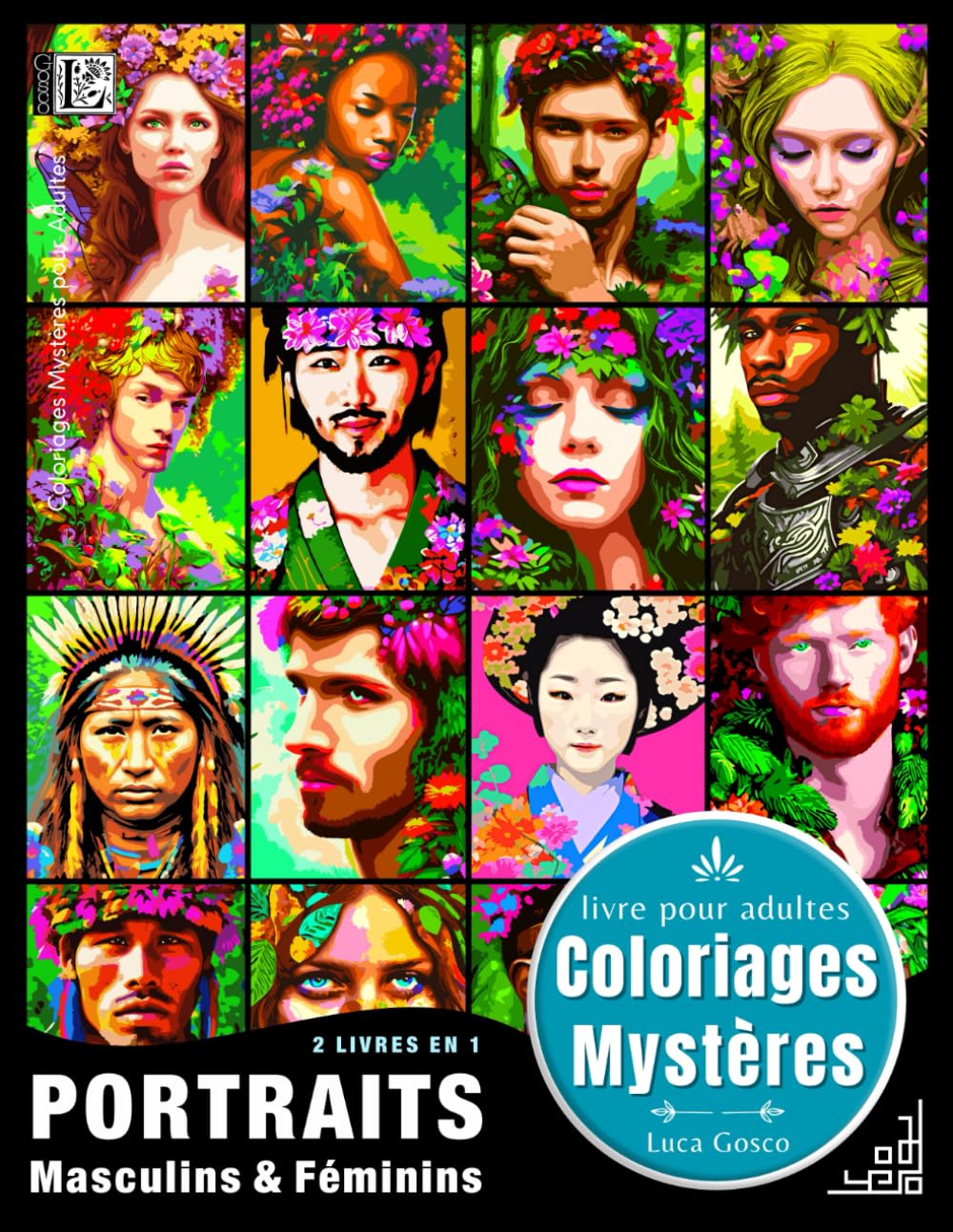 Coloriages Mystères - Portraits Masculins & Féminins (2 Livres en 1) (Luca Gosco - Coloriages Mystères) Photography