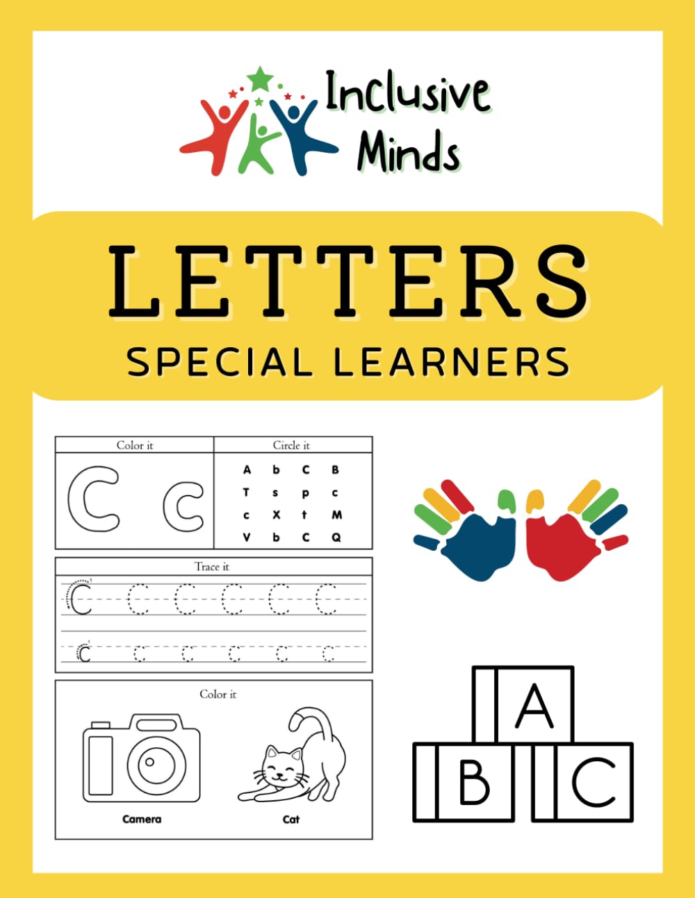 Inclusive Minds- Special Education Alphabet Workbook for all learners: Autism Learning for Toddlers 3-4, Learning Letters book for kids, Autism Learning Materials, Special Education Homeschool Education & Training