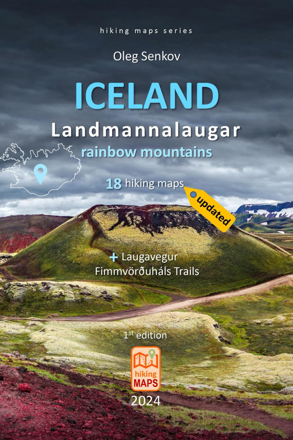 ICELAND, Landmannalaugar rainbow mountains, hiking maps Leisure, Home & Garden