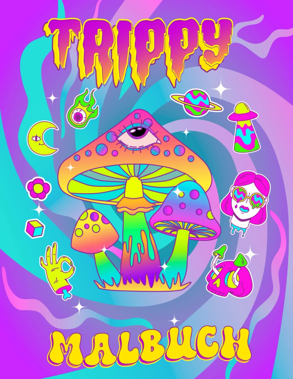 Trippy Malbuch für Teenager: 42 groovige und adrette, einzigartige abstrakte Designs – Groovig / VSCO / Ästhetische/ Kawaii-Objekte für Teenager Books
