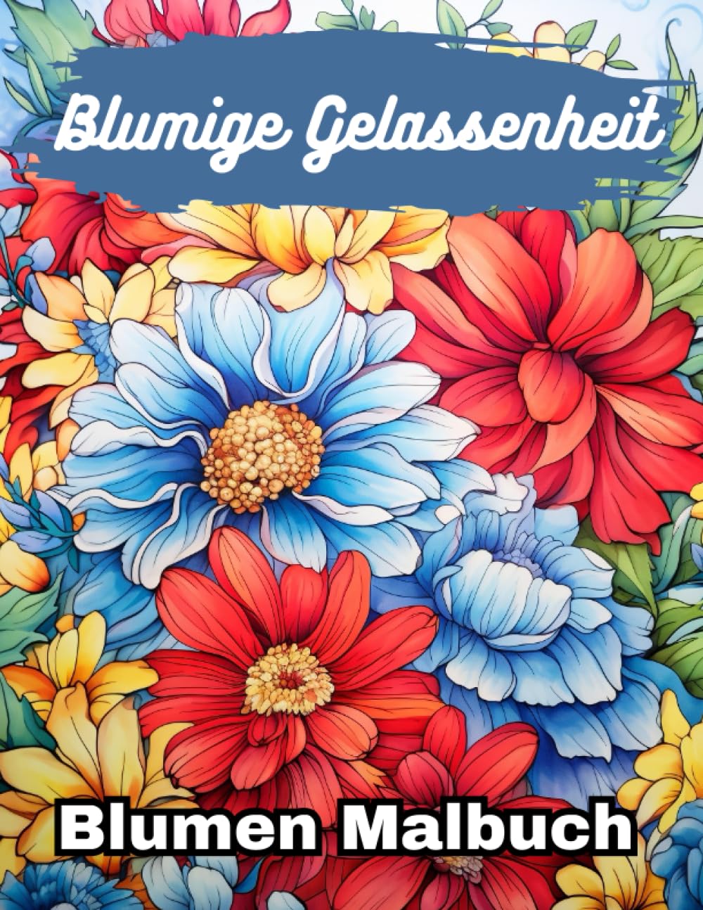 Blumige Gelassenheit Blumen Malbuch: Schöne Blumen zum ausmalen für Erwachsene & Kinder (Anime Malbuch) Manga