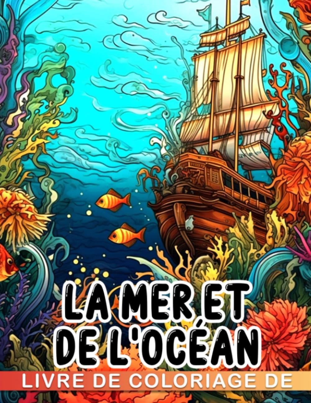 Livre de coloriage de la mer et de l'océan: 30 illustrations du monde sous-marin vibrant avec des créatures diverses parfaites pour les enfants à apprendre et colorier Cadeau idéal book