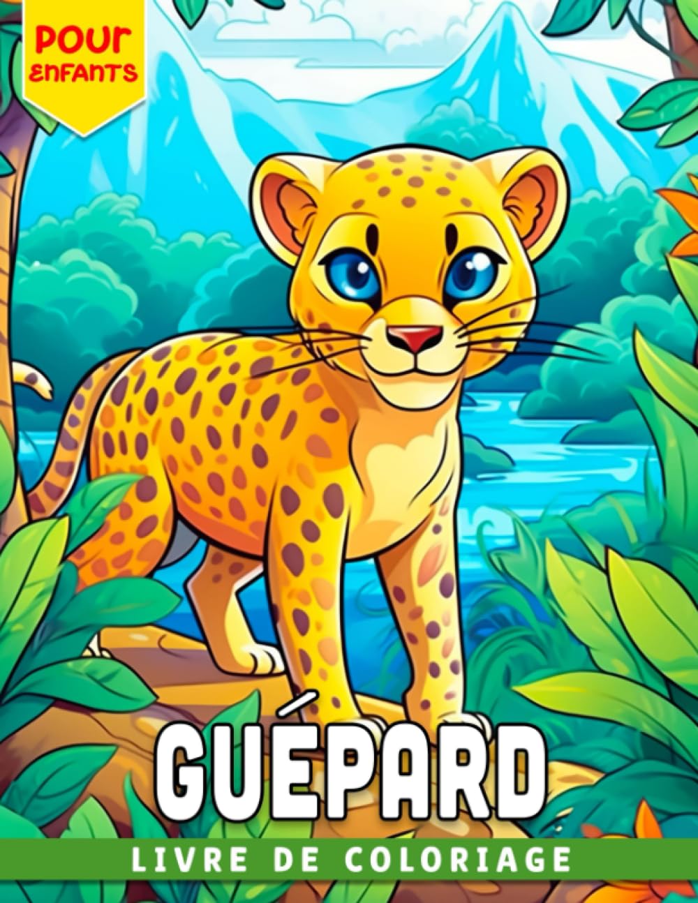 Livre de coloriage guépard pour enfants: Illustrations de léopard époustouflantes pour enfants de 3 à 6 ans à colorier parfaites pour les anniversaires et les cadeaux d'éléphant blanc book