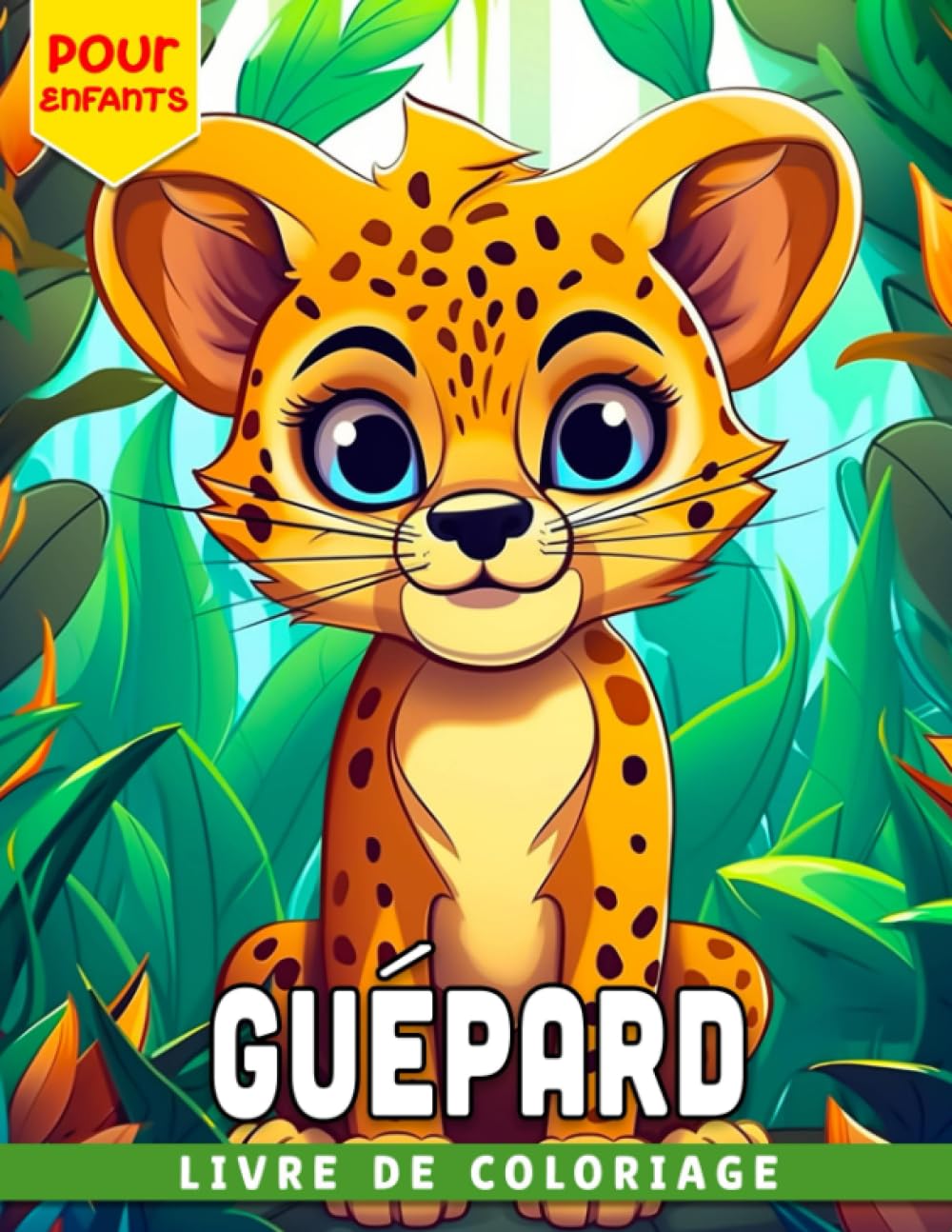 Livre de coloriage guépard pour enfants: Illustrations de léopard époustouflantes pour enfants de 3 à 6 ans à colorier parfaites pour les anniversaires et les cadeaux d'éléphant blanc book