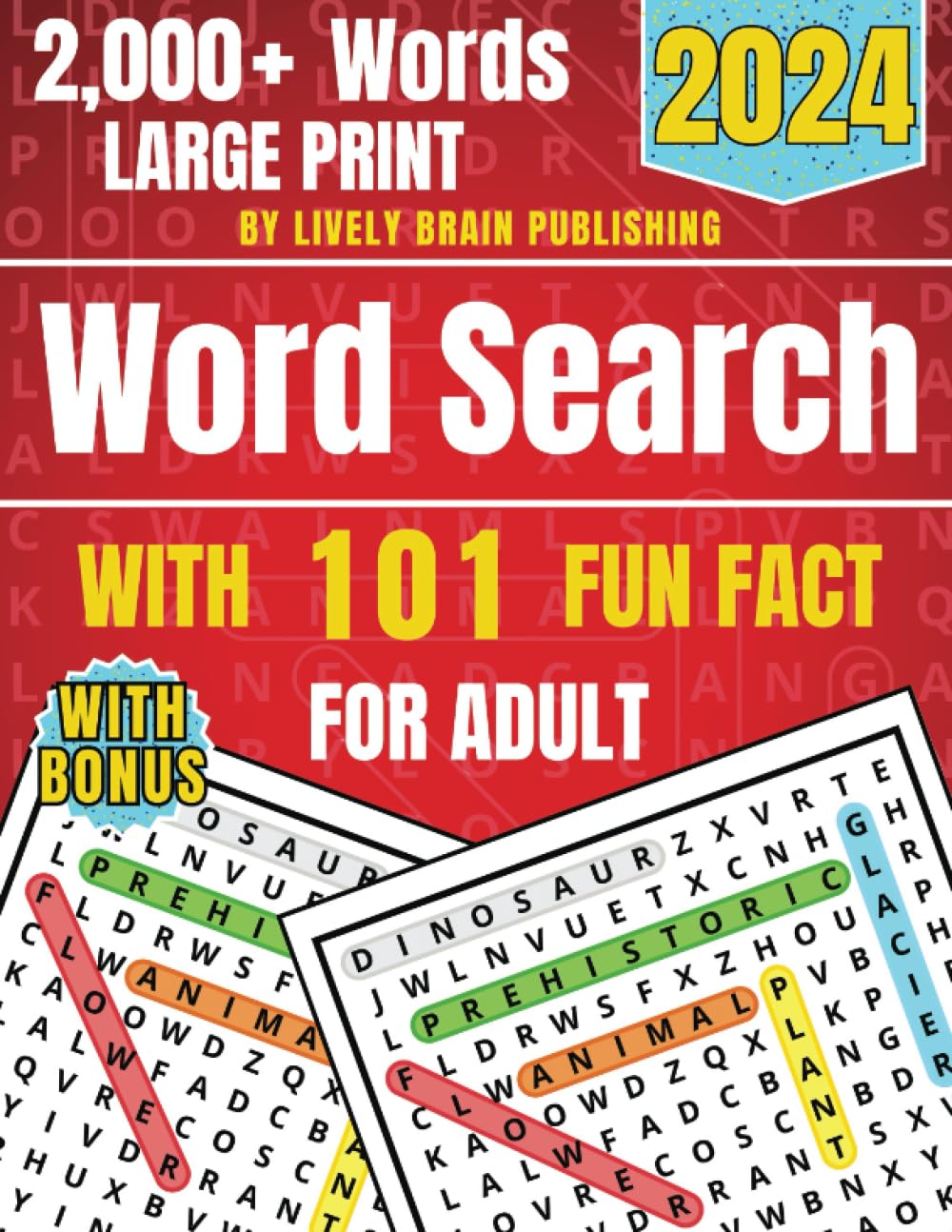 2024 Word Search Large Print Puzzle Books for Adults.: +2000 Words and 101 Themed Puzzles Book with 101 Fun Facts. Word Finder Puzzles for Adults, Seniors and Teens with Solutions. Leisure & Fun